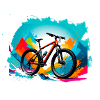 illustration,mountain bike,road bike,graffiti,mountains