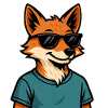 Comic-Fuchs mit Sonnenbrille