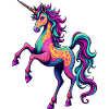 Psychedelisches Neon-Einhorn – Buntes Fantasy-Pferd