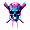 Baseball Skull Baseball Bat