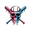 Baseball Skull Baseball Bat