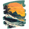 Beach Palm Trees Sunset Summer