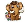 Blumen Mammut mit Knopfaugen