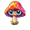 Mushroom with big eyes