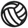 Volleyball black embroidered