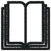 Embroidered open book