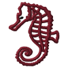 Seahorse red embroidered