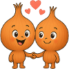 Cute onions with hearts