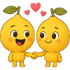 Cute lemons with hearts