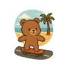 Teddy bear on a skateboard