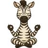 Cute Zebra Yoga Meditation Relaxation Cartoon