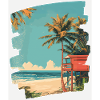 Beach Palm Trees Sun Summer