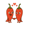 Cute pepperoni with hearts