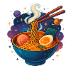 Cosmic Ramen Bowl Illustration