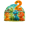 Dinosaure Anniversaire Enfants 2 ans Cadeau