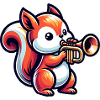 Cute squirrel with trumpet