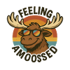 Cool Moose with Sunglasses Retro Style
