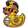 Tätowierte Gummiente im Punk-Stil Accessoires