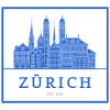 Zurich Skyline Blue Silhouette