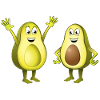 Image of two cheerful avocados
