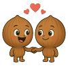 Cute walnuts with hearts