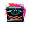 Machine à écrire Retrowave