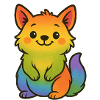 Bunter Regenbogen Fuchs