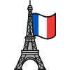 Eiffel Tower with French Flag