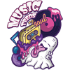 Music Feeds My Soul - Cute Ghost Cartoon