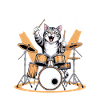 Rock On Cat Drum Art