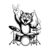 Rocking cat on drums