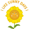 Smiling sunflower with inscription