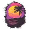 Beach Palm Trees Sunset Summer