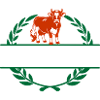 Red & White Cow with Own Text