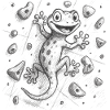 Bouldering Gecko Lizard Climbing Drawing Gift