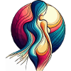 Femme devant la lune