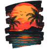 Beach Palm Trees Sunset Summer