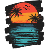 Beach Palm Trees Sunset Summer