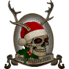 Merry Christmas Skull with Antlers