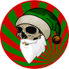 Skull Santa Claus Gnome red green