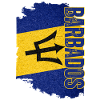 Upright Barbados flag, I love Barbados