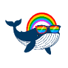 whale, whale, LGTB,rainbow,sunglasses