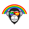 Affe, LGTB,Regenbogen,Sonnenbrille,bunt