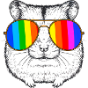 Hamster, LGTB,Regenbogen,Sonnenbrille,bunt
