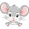 Cute peeking baby mouse
