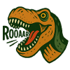 T-Rex head with loud roar