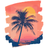 Beach Palm Trees Sunset Summer
