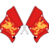 Two flags crossed of Oestergoetland