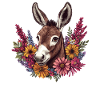 Donkey with flower wreath