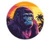 Gorilla at sunset